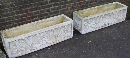 Pair large stone planters